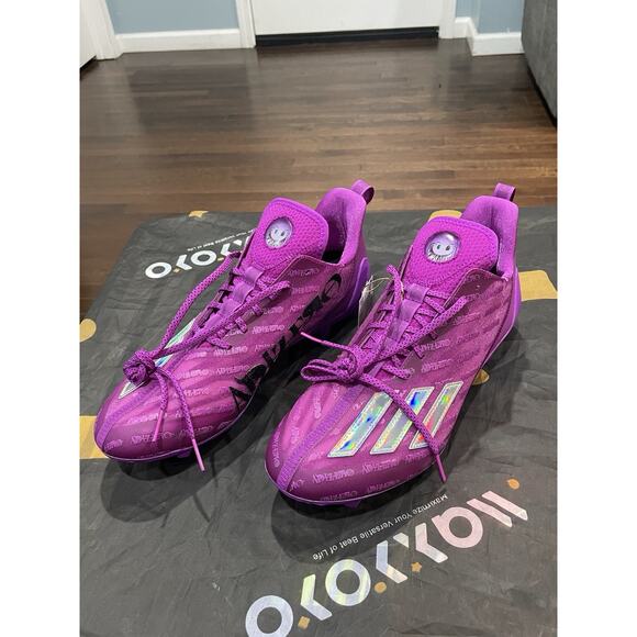 New Men’s Sz 13 Adidas Adizero Football Cleats Sonic Fuchsia Pink RARE GX7899 - Picture 2 of 7